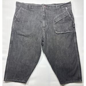 FUBU Apparel Company Men's Relaxed Baggy Black Jeans/Shorts 52x34 (53x22) *READ*